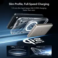 Case Esr Classic Hybrid Magsafe with Tempered glass for Apple iPhone 17 Pro Max Clear
