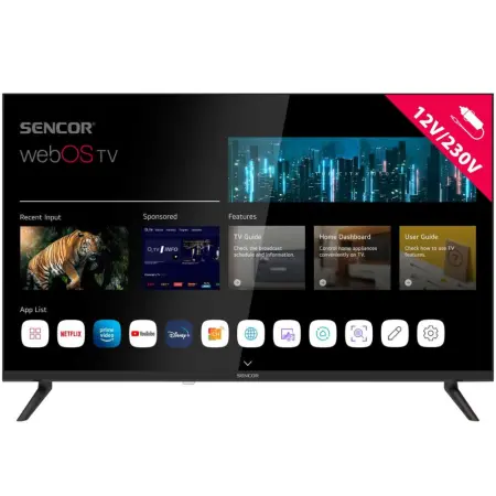 TV Sencor SLE 32S830MB webOS SMART TV HD Ready HDR 10 32" with 12V Power Supply Option