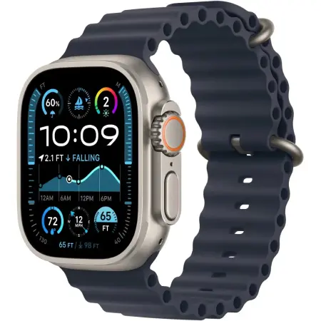 Apple Watch Ultra 2 49mm GPS eSIM NFC IP6X Titanium Case with Navy Ocean Band