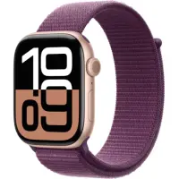 Apple Watch Series 10 4G 46mm GPS eSIM NFC IP6X Aluminum Case Rose Gold with Plum Sport Loop