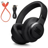 Bluetooth JBL Live 770NC Over Ear Wireless & USB-C with ANC 65h Playtime Mic and Fast Charge Black