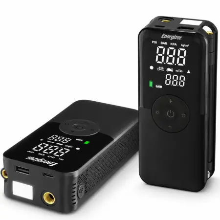 Smart Air Pump Energizer PAC5200 10.3 bar Air Pressure 2600mAh LED Display Flashlight and Powerbank Black