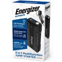 Power Bank Energizer JE12000 12000mAh PD15W QC with 2xUSB-A and 1xUSB-C Ports LED Battery Display and Emergency Car Battery Attachment 1800A Black