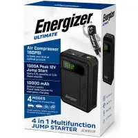 Powerbank Energizer JE10001JP 10000mAh PD15W 1xUSB-A 1xUSB-C Ports Emergency Car Battery Attachment 1500A and 11 bar Tire Inflation Black