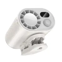Hoco HX609 Portable Quiet Lightweight Fan 3600mAh 12000 Rpm Max with LCD Display and Clip-on Option White
