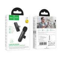 Microphone Wireless Hoco L20 Fair Lavalier USB-C HD Fully Directional Mic 2.4GHz 60mAh 4h Usage 15m Distance Black