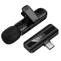 Microphone Wireless Hoco L20 Fair Lavalier USB-C HD Fully Directional Mic 2.4GHz 60mAh 4h Usage 15m Distance Black