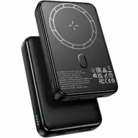 Power Bank Borofone BJ82 5000mAh Ultra-slim 1xUSB-C 1xUSB-A Wireless Charger 5W and LED Battery Indicator Black