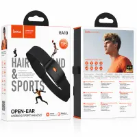 Bluetooth Hands Free Headband Hoco EA10 Energica v.5.4 Open Ear Speakers 400mAh with Touch Controls Black