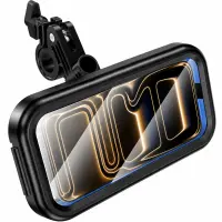 Hoco H95 Bendito Bike and Motorcycle Mount with IPX4 Waterproof Case for 4.5"-7" Steering Range 15-25mm Black