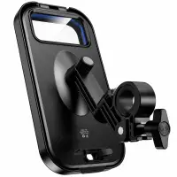 Hoco H95 Bendito Bike and Motorcycle Mount with IPX4 Waterproof Case for 4.5"-7" Steering Range 15-25mm Black