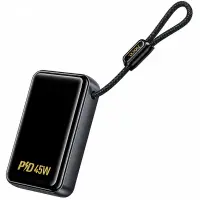 Power Bank Hoco Q54 Shine 20000mAh PD45W QC3.0 1xUSB-C 1xUSB-A with Integrated Cable USB-C and LED Display Metal Grey