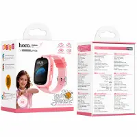 Kids Smartwatch Hoco Y106 4G 730mAh 1.83” LCD GPS Camera with Call and Message Function IPX7 Pink