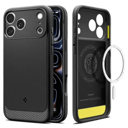 Case Spigen Rugged Armor Magsafe  for Apple iPhone 17 Pro Matte Black