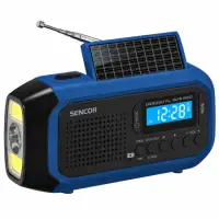 Camping Radio Sencor SRD 1050SCL BB Solar with USB-C Hand Crank and LED Flashlight FM/AM  Blue