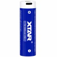 Rechargable Ιndustrial Τype Βattery Xtar 21700 Li-ion 3.6V 5000mAh 10A with Overcharge Protection and Built-in USB-C Charging Port