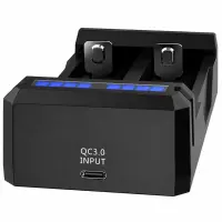 Industrial Type Battery Charger Xtar SC2 USB-C 2 Positions with Power Display for 18650 18700 20700 21700 22650 25500 26650