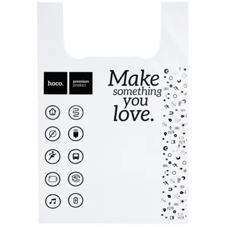 Plastic Bag Hoco 30χ42χ13cm White 50 Pieces
