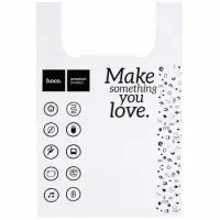 Plastic Bag Hoco 40x58x18 cm White 50 Pieces