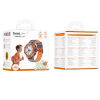Kids Smartwatch Hoco Y107 4G 700mAh 1.28” LCD GPS Camera with Call and Message Function IP54 Orange