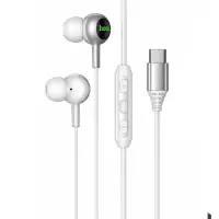 Hands Free Hoco M120 Gratified USB-C Universal Earphones Hi-Fi Stereo RGB White-Silver 1.2m