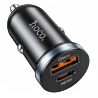 Car Charger Hoco. DZ19 Scenery Lightweight 30W USB-C PD30W + USB-A 18W QC3.0A Black