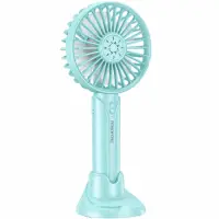 Borofone DBF01 Precious Portable Handheld Super Small Silent Fan 1200mAh 3 Airflow Speeds and Phone Desktop Stand Blue