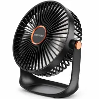 Borofone DBF02 Cool Desktop Rechargeable Fan Quiet 2400mAh 5-speed Fan with Ambient Lighting Black
