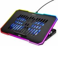 Laptop Cooler Hoco. DH19 Cool RGB with 2x1200Rpm Fan and Phone Stand for Laptop up to 17"