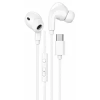 Hands Free Hoco. DM48 Rock Stereo USB-C with Microphone 1.2m White Compatible with All USB-C Devices