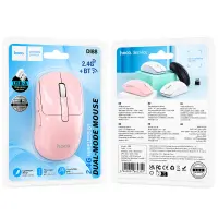 Wireless Mouse Hoco. DI88 Dragon 1600dpi 6 Buttons 2.4GHz + BT v5.2 Pink