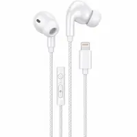 Hands Free Hoco. DM48 Rock Stereo Lightning with Microphone 1.2m White