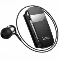 Bluetooth Hands Free Hoco. DES54 String Lavalier v5.4 70mAh 10hr Talk Time with Retractable Cable Length 30cm Black