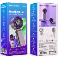 Borofone DBF08 Cool Portable Handheld Powerful Fan 3600mAh 3 Airflow Speeds and LED Display Grey