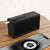 Wireless Speaker Acefast K9 Go v6.0 TWS 5W 1200mAh with Microphone TF Card Playback and RGB Lighting IPX4 Black