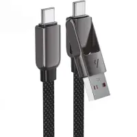 Cable Acefast C13-04 USB-C  to USB-C / USB-A 3A 60W Braided Black 1.2m