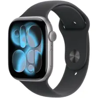 Apple Watch Series 11 5G (2025) Aluminum 46mm GPS eSIM NFC IP6X  Aluminum Case Space Grey with Black Sport Band