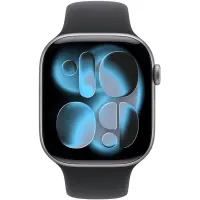 Apple Watch Series 11 5G (2025) Aluminum 46mm GPS eSIM NFC IP6X  Aluminum Case Space Grey with Black Sport Band