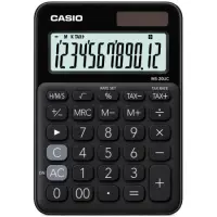 Calculator Dual 12 Digits LCD Display Casio MS-20UC-BK Black