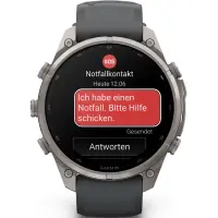Smartwatch Garmin Fenix 9 Pro InReach Titanium 47mm GPS 10 ATM Call Version Graphite with Black Silicone Band