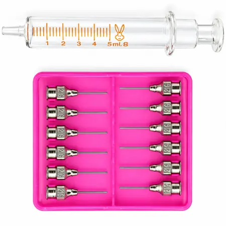 5ml Glass Dispensing Syringe with 12 Needles for Glue and Flux