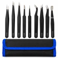 9-in-1 Metal Repair Tweezers Set for Apple iPhone / Samsung / Xiaomi