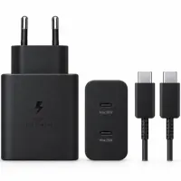 Samsung Super Fast Charger 2.0 T5020XBE 50W 2xUSB-C and USB-C to USB-C Cable Black