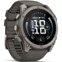 Smartwatch Garmin Fenix 9 47mm GPS 10 ATM Call Version Titanium with Pebble Grey Silicone Band