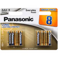 Battery Alkaline Panasonic Everyday Power LR03EPS/6BP size AAA 1.5V Pcs, 8