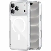 Hoco Shadow Magnetic Case for iPhone 17 Pro Max iPhone 18 Pro Max Transparent White with White MagSafe Ring