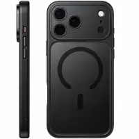 Hoco Plain Magnetic Case for iPhone 18 Pro Transparent Black Border with Black MagSafe Ring