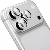 Camera Frame Cover Hoco V18 Diamond 3D Original Metal Frame Lens Glass for Apple iPhone 18 Pro iPhone 18 Pro Max Silver