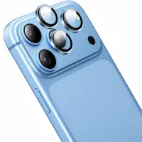 Camera Cover Hoco V14 Crystal Clear HD 3D Metal Frame Lens Glass for Apple iPhone 18 Pro iPhone 18 Pro Max Light Blue