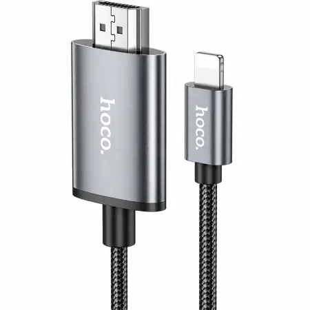 Cable Hoco UA27 Lightining to HDMI 1080p Braided Black 2m